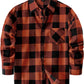 JOGAL Boys' Plaid Flannel Long-Sleeve Shirt - Orange - front