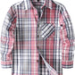 JOGAL Boys' Plaid Flannel Long-Sleeve Shirt - Pink Grey - front