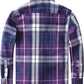 JOGAL Boys' Plaid Flannel Long-Sleeve Shirt - Purple - back