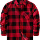 JOGAL Boys' Plaid Flannel Long-Sleeve Shirt - Red Black - front
