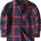 JOGAL Boys' Plaid Flannel Long-Sleeve Shirt - Red Blue - front