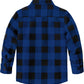 JOGAL Boys' Plaid Flannel Long-Sleeve Shirt - Royal Blue - back