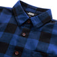 JOGAL Boys' Plaid Flannel Long-Sleeve Shirt - Royal Blue - detail collar