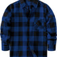JOGAL Boys' Plaid Flannel Long-Sleeve Shirt - Royal Blue - front