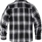 JOGAL C553 Boys' Cotton-Blend Plaid Long-Sleeve Shirt - Black - back