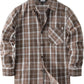 JOGAL C553 Boys' Cotton-Blend Plaid Long-Sleeve Shirt - Brown - front