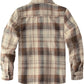 JOGAL C553 Boys' Cotton-Blend Plaid Long-Sleeve Shirt - Khaki Brown - back