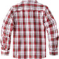 JOGAL C553 Boys' Cotton-Blend Plaid Long-Sleeve Shirt - Red - back