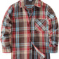 JOGAL C553 Boys' Cotton-Blend Plaid Long-Sleeve Shirt - Red Brown - front