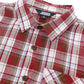 JOGAL C553 Boys' Cotton-Blend Plaid Long-Sleeve Shirt - Red - collar and placket detail