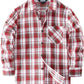 JOGAL C553 Boys' Cotton-Blend Plaid Long-Sleeve Shirt - Red - front