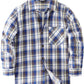 JOGAL C553 Boys' Cotton-Blend Plaid Long-Sleeve Shirt - Royal Blue - front