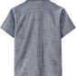 JOGAL Boys' Cotton Chambray Short-Sleeve Shirt - Black - back