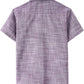 JOGAL Boys' Cotton Chambray Short-Sleeve Shirt - Burgundy - back