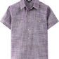 JOGAL Boys' Cotton Chambray Short-Sleeve Shirt - Burgundy - front