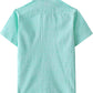 JOGAL Boys' Cotton Chambray Short-Sleeve Shirt - Cyan - back