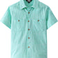 JOGAL Boys' Cotton Chambray Short-Sleeve Shirt - Cyan - front