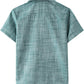 JOGAL Boys' Cotton Chambray Short-Sleeve Shirt - Darkgreen - back