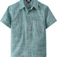 JOGAL Boys' Cotton Chambray Short-Sleeve Shirt - Darkgreen - front