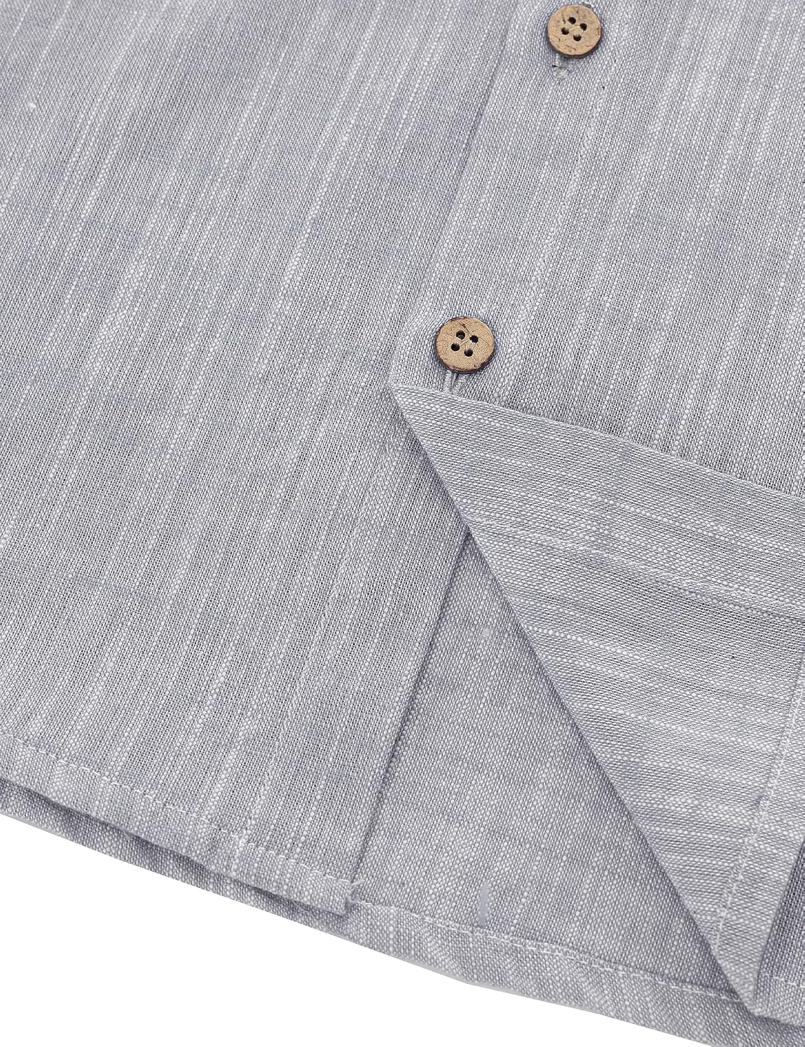 JOGAL Boys' Cotton Chambray Short-Sleeve Shirt - Gray - detail hem