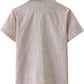 JOGAL Boys' Cotton Chambray Short-Sleeve Shirt - Khaki - back