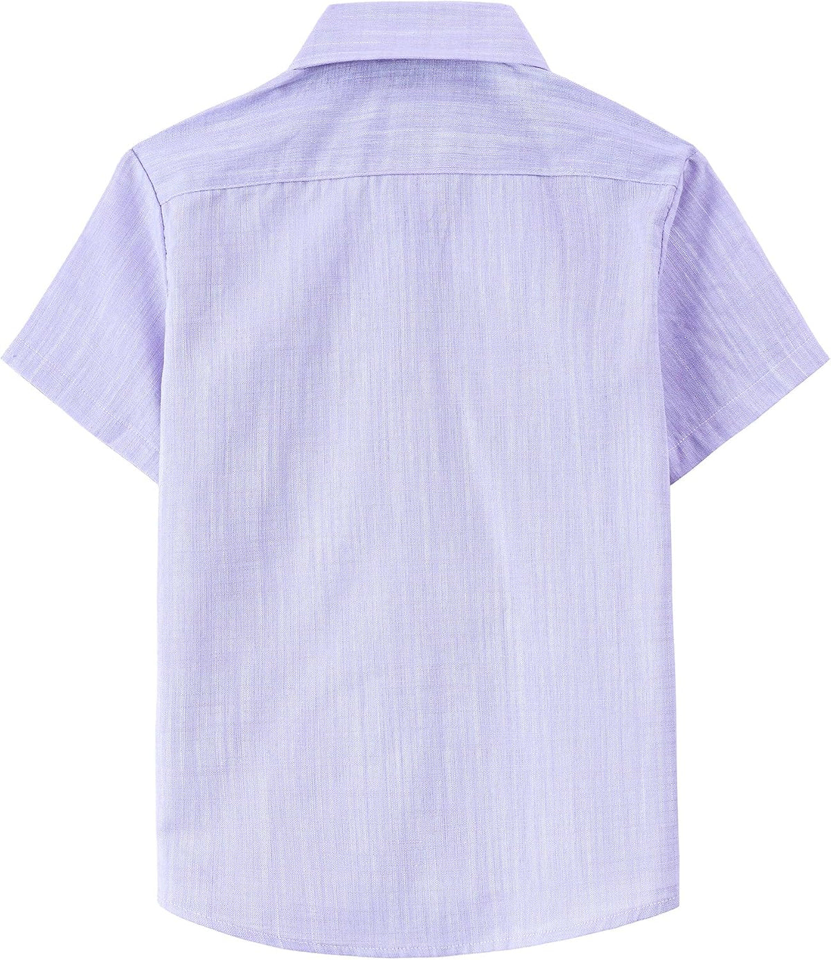 JOGAL Boys' Cotton Chambray Short-Sleeve Shirt - Lavender - back
