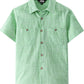 JOGAL Boys' Cotton Chambray Short-Sleeve Shirt - Light Green - front