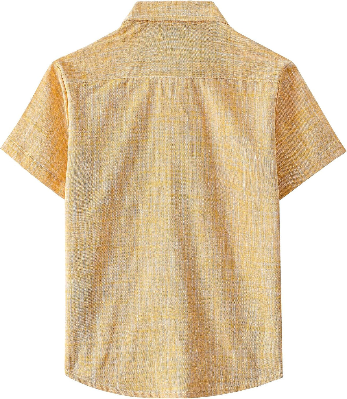 JOGAL Boys' Cotton Chambray Short-Sleeve Shirt - Orange - back