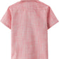 JOGAL Boys' Cotton Chambray Short-Sleeve Shirt - Orangered - back