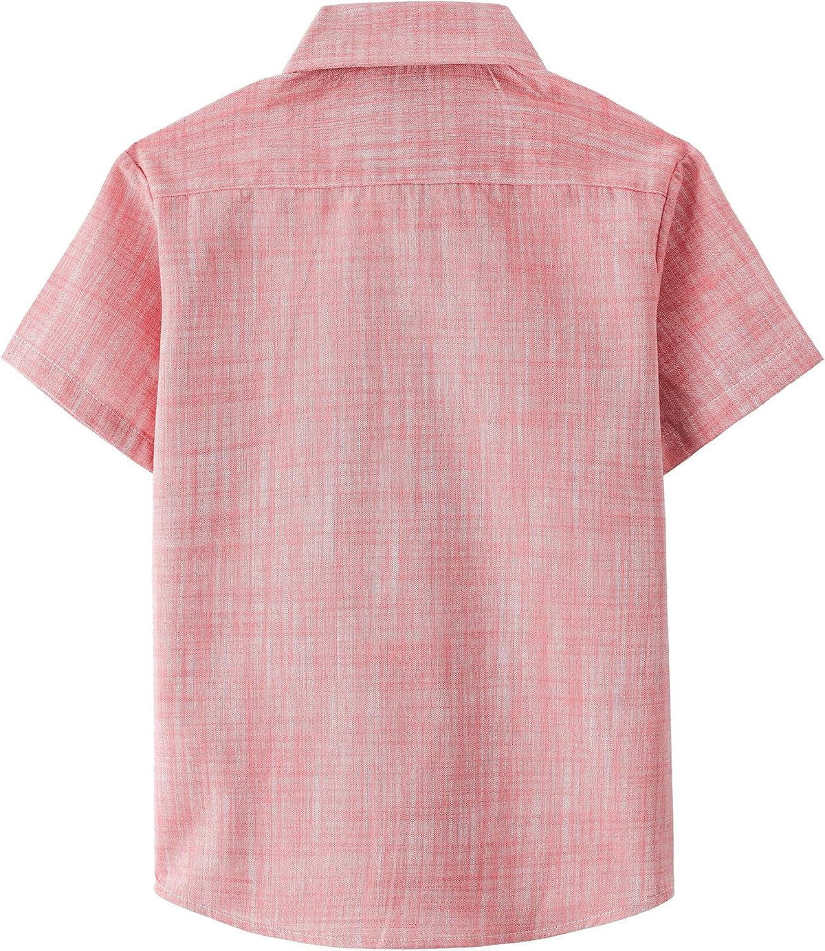 JOGAL Boys' Cotton Chambray Short-Sleeve Shirt - Orangered - back