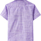 JOGAL Boys' Cotton Chambray Short-Sleeve Shirt - Purple - back