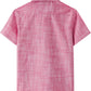 JOGAL Boys' Cotton Chambray Short-Sleeve Shirt - Red - back