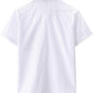 JOGAL Boys' Cotton Chambray Short-Sleeve Shirt - White - back