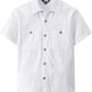 JOGAL Boys' Cotton Chambray Short-Sleeve Shirt - White - front