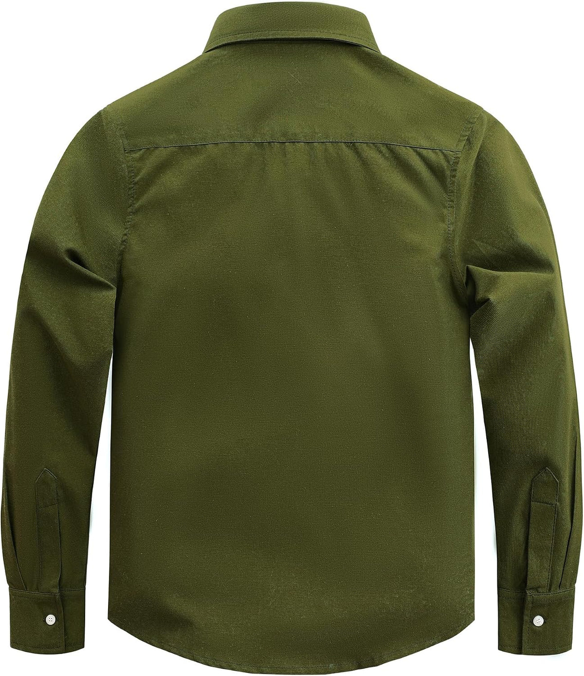 JOGAL C570 Boys' Oxford Long-Sleeve Dress Shirt - Army Green - back