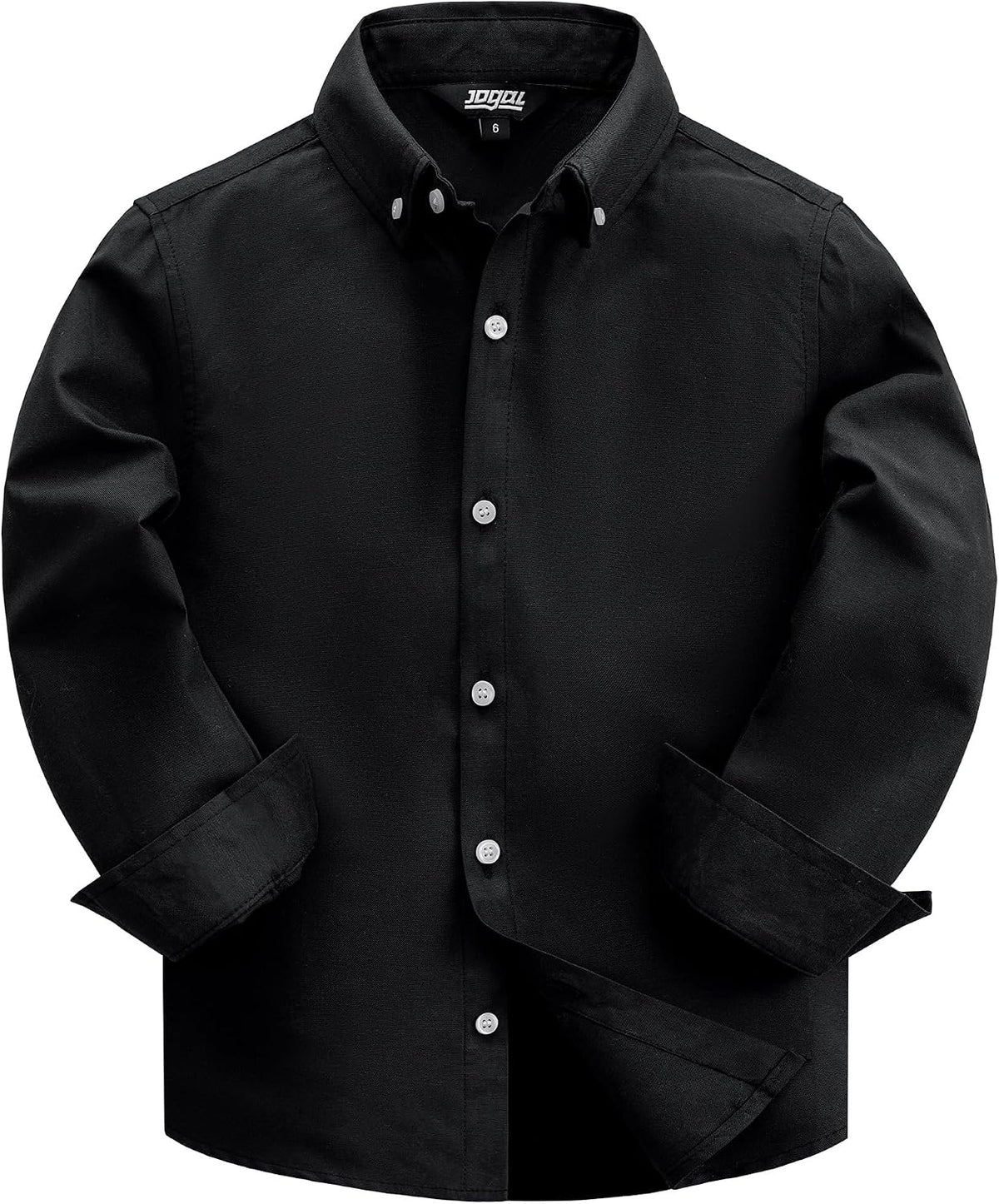 JOGAL C570 Boys' Oxford Long-Sleeve Dress Shirt - Black - front