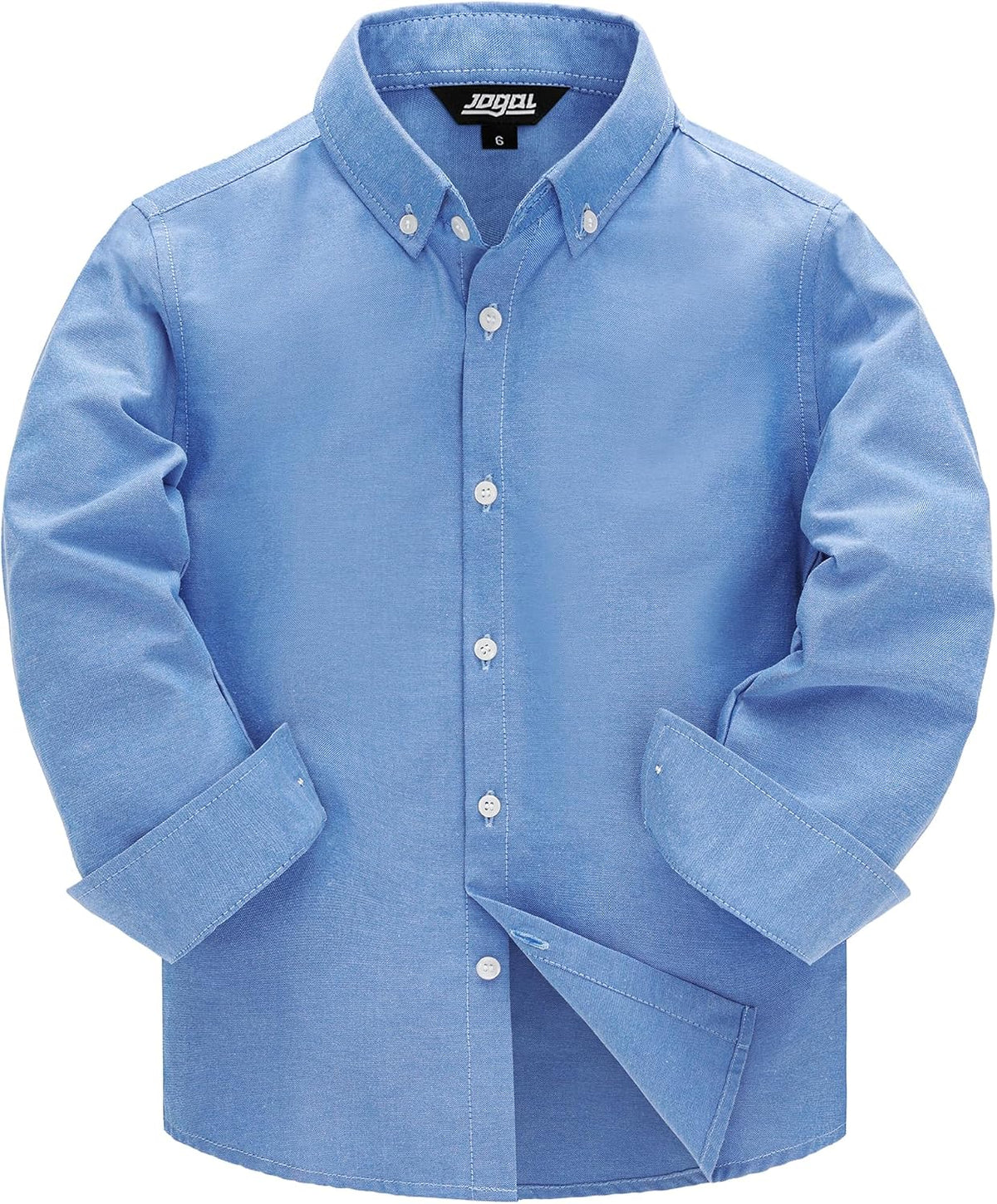 JOGAL C570 Boys' Oxford Long-Sleeve Dress Shirt - Blue - front