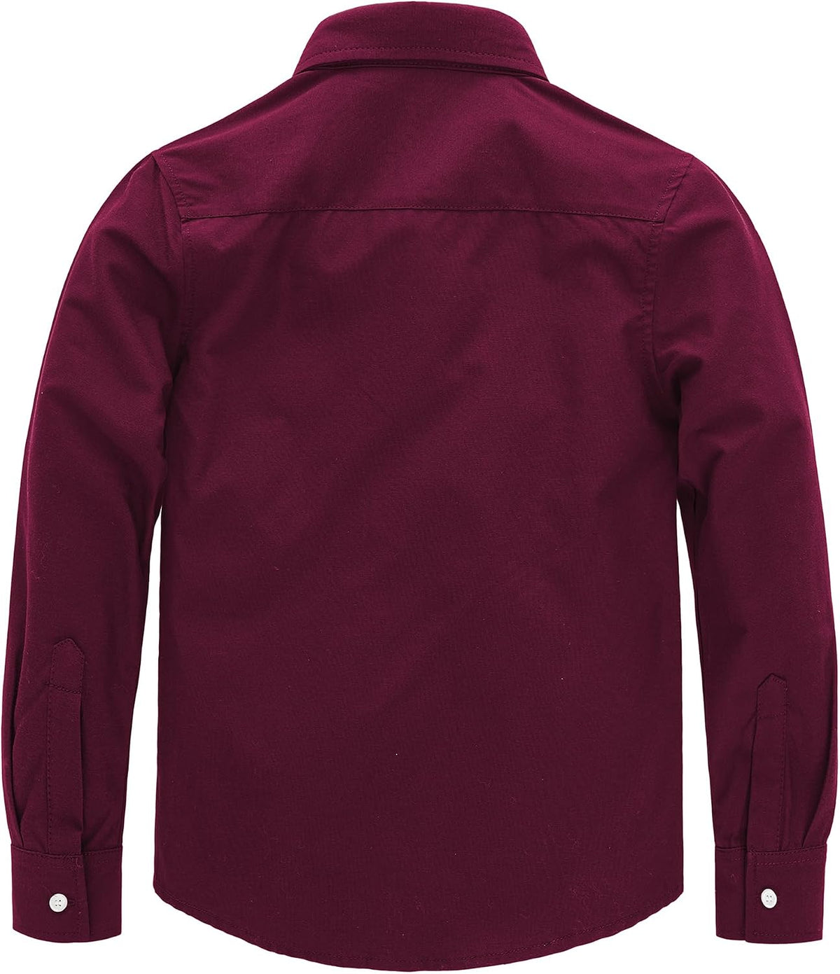 JOGAL C570 Boys' Oxford Long-Sleeve Dress Shirt - Burgundy - back