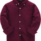 JOGAL C570 Boys' Oxford Long-Sleeve Dress Shirt - Burgundy - front