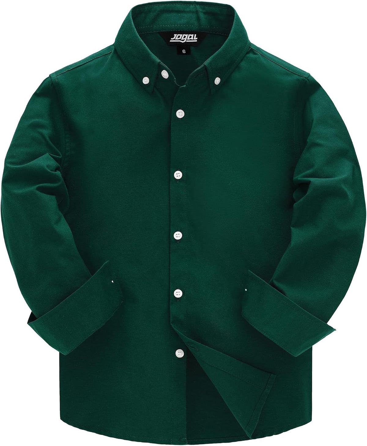JOGAL C570 Boys' Oxford Long-Sleeve Dress Shirt - Deep Green - front