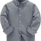 JOGAL C570 Boys' Oxford Long-Sleeve Dress Shirt - Greyish Black - front