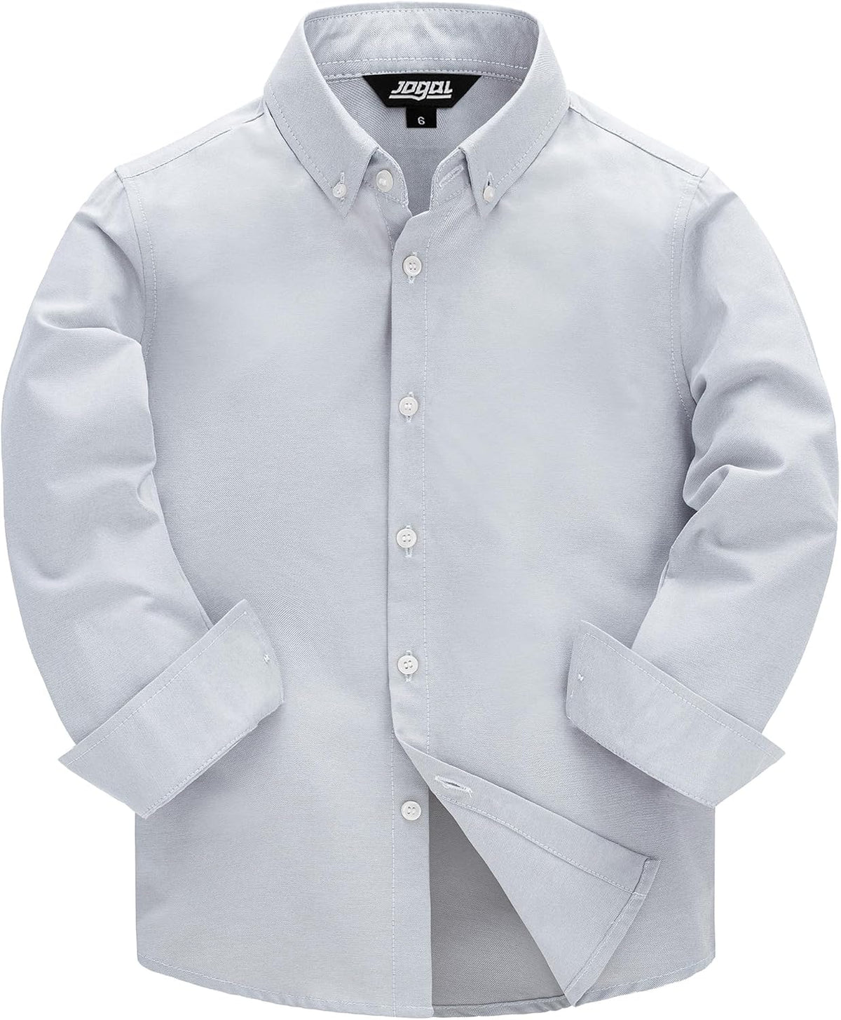 JOGAL C570 Boys' Oxford Long-Sleeve Dress Shirt - Light Gray - front