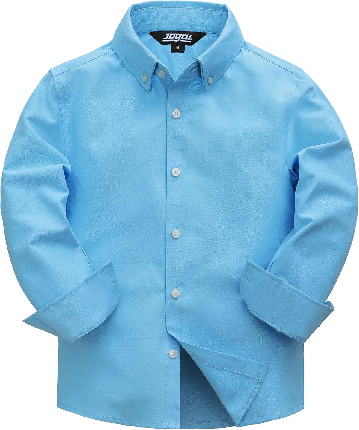 JOGAL C570 Boys' Oxford Long-Sleeve Dress Shirt - Sky Blue - front