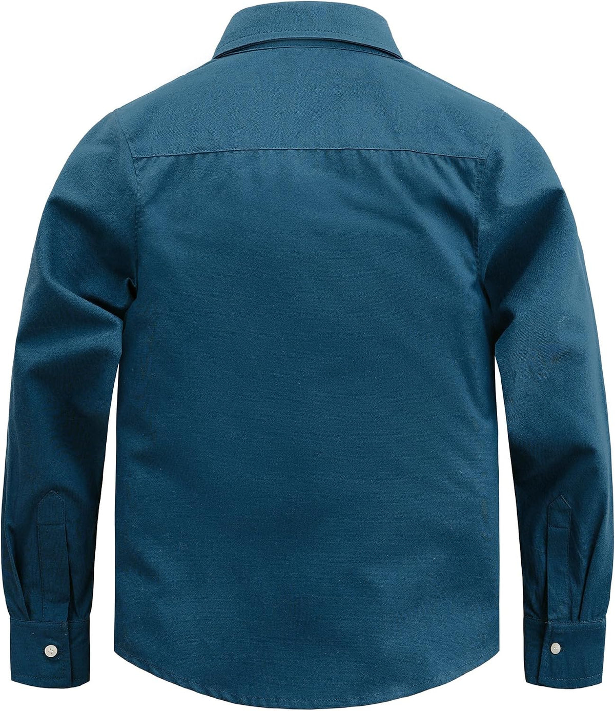 JOGAL C570 Boys' Oxford Long-Sleeve Dress Shirt - Steel Blue - back