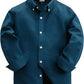 JOGAL C570 Boys' Oxford Long-Sleeve Dress Shirt - Steel Blue - front