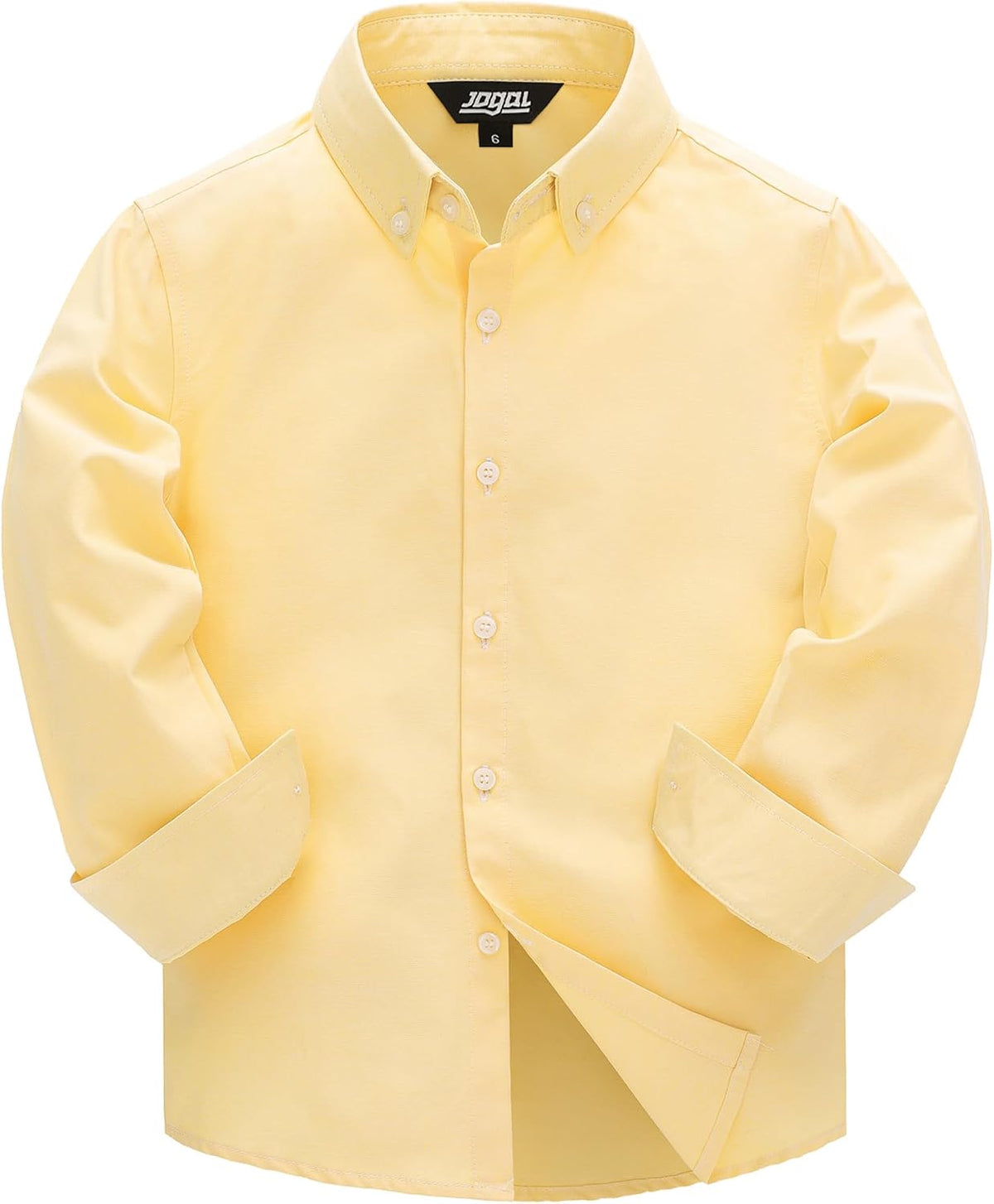 JOGAL C570 Boys' Oxford Long-Sleeve Dress Shirt - Yellow - front