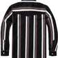 JOGAL C575 boys' Long-Sleeve Striped Western Pearl Snap Shirt in Black Brown Beige, back view