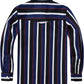 JOGAL C575 boys' Long-Sleeve Striped Western Pearl Snap Shirt in Blue Black, back view