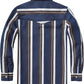 JOGAL C575 boys' Long-Sleeve Striped Western Pearl Snap Shirt in Denim Brown White, back view