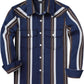 JOGAL C575 boys' Long-Sleeve Striped Western Pearl Snap Shirt in Navy Brown Beige, front view